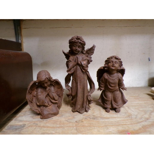 80 - CAST IRON GARDEN ORNAMENTS - FAIRIES & ANGELS