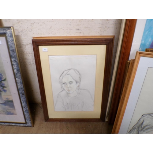 165 - QTY OF FRAMED PENCILS, PORTRAITS