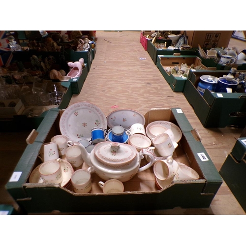 207 - BOX OF CHINA TO INCL LIMOGES PORCELAIN AND 19C