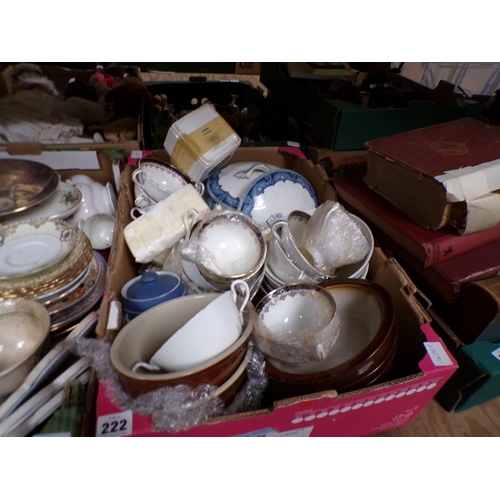 222 - BOX OF TEA/TABLE WARES