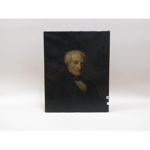 1207 - UNSIGNED 19C - PORTRAIT OF A GENTLEMAN, UNFRAMED, 69CM X 55CM