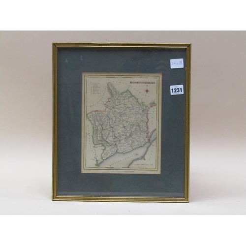 1231 - F/G ANTIQUE MAP OF MONMOUTHSHIRE, 24CM X 18CM