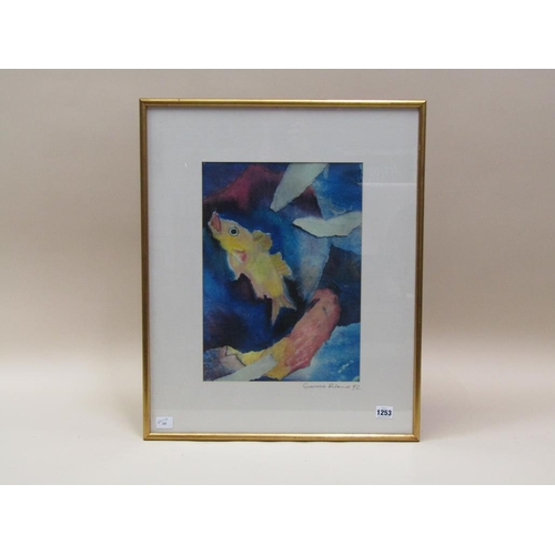 1253 - GABRIELLE RILLAND? 92 - THE FISH, COLOURED LITHOGRAPH, F/G, 40CMX 28CM