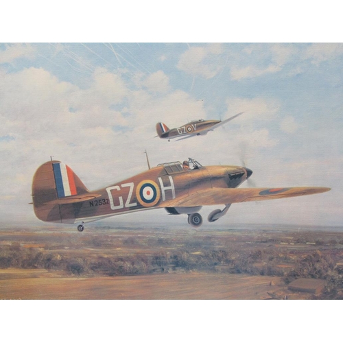 1260 - COULSON - OELOGRAPH, TWO HURRICANES, 55CM X 75CM