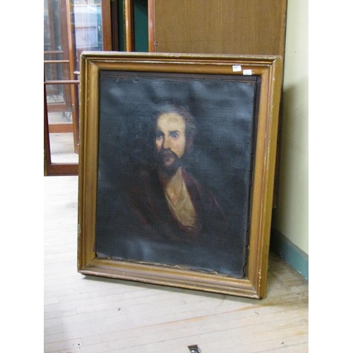 1268A - UNSIGNED 19C - PORTRAIT OF A GENTLEMAN, OIL ON CANVAS, FRAMED, 80CM X 64CM