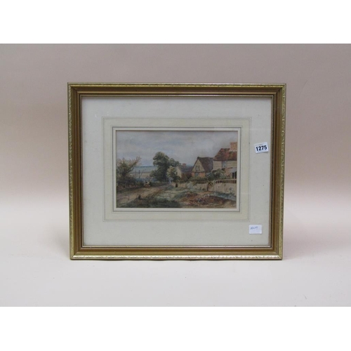 1275 - C. RYATT? - 19C VILLAGE SCENE, SIGNED, F/G, 20CM X 29CM