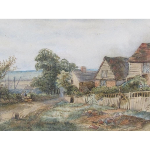 1275 - C. RYATT? - 19C VILLAGE SCENE, SIGNED, F/G, 20CM X 29CM