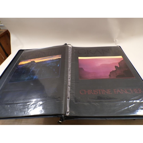 1293 - ARTISTS PORTFOLIO FOLDER WITH VARIOUS COLOURED PRINTS INCL SOME BY CHRISTINE FANCHER