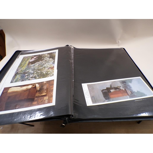 1293 - ARTISTS PORTFOLIO FOLDER WITH VARIOUS COLOURED PRINTS INCL SOME BY CHRISTINE FANCHER