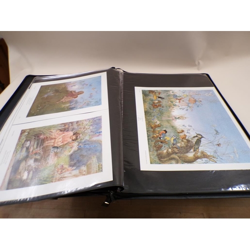 1293 - ARTISTS PORTFOLIO FOLDER WITH VARIOUS COLOURED PRINTS INCL SOME BY CHRISTINE FANCHER