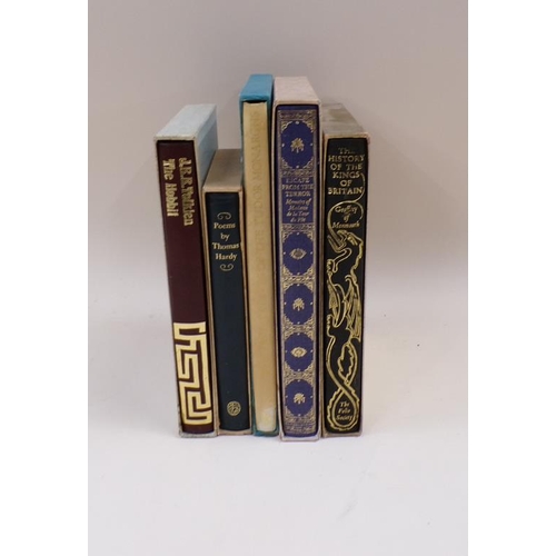 1334 - FIVE BOOKS INC. HISTORY OF KINGS OF BRITAIN FOLIO SOCIETY, ESCAPE FROM THE TOWER J R TOLKIEN THE HOB... 