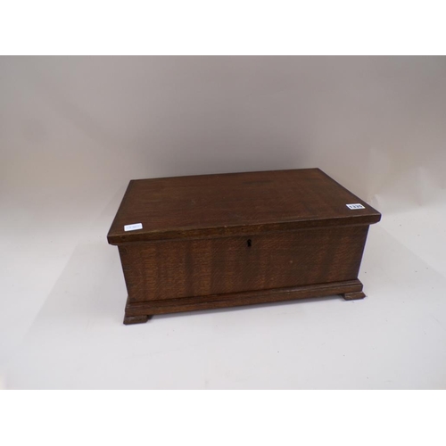 1335 - OAK BOX WITH HINGED COVER 52cms W