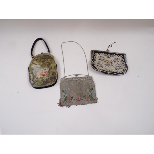 1337 - THREE EARLY 20c HANDBAGS INC. A BEADED EVENING BAG