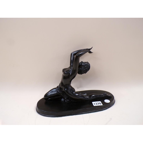 1376 - ART DECO STYLE FIGURE OF A NUDE, BASE 26CM W