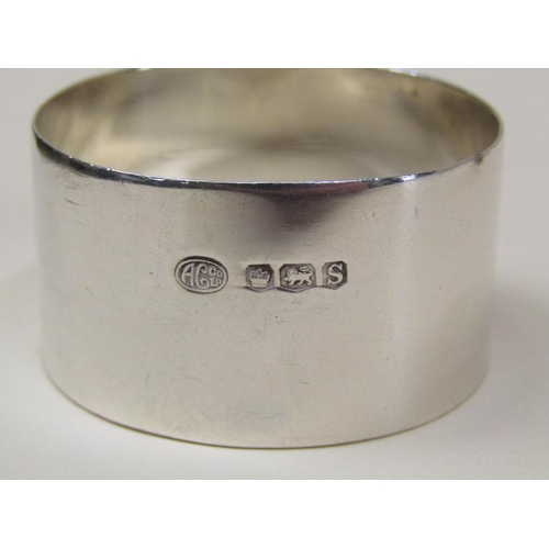 1533 - SILVER SALTS, NAPKIN RINGS, SMALL SILVER DISH, BUCKLE ETC - APPX 7ozt