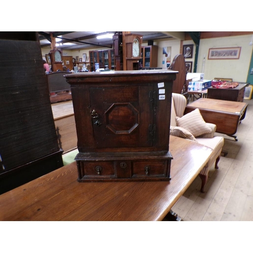 1954 - 18C OAK CUPBOARD, 57CM W, 64CMH