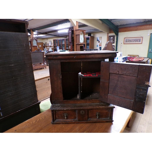 1954 - 18C OAK CUPBOARD, 57CM W, 64CMH