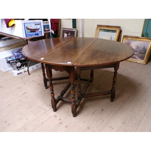 1960 - EARLY 20C OAK GATELEG TABLE, 110CM W