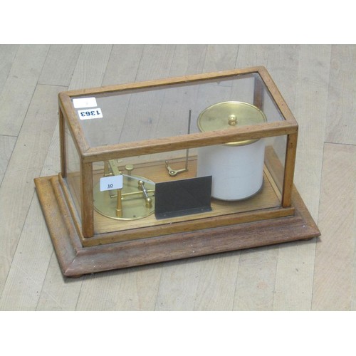 1363 - BAROGRAPH (37cms W) TOGETHER WITH BOX OF CHARTS