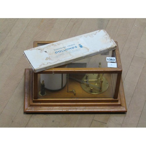 1363 - BAROGRAPH (37cms W) TOGETHER WITH BOX OF CHARTS