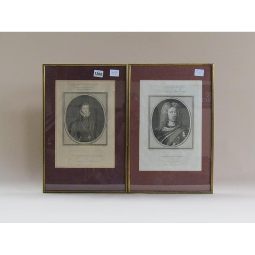 1268 - TWO 18C F/G BLACK ON WHITE PORTRAITS - JOHN DUKE OF MARLBOROUGH & HENRY LORD DARNLY KING OF SCOTLAND