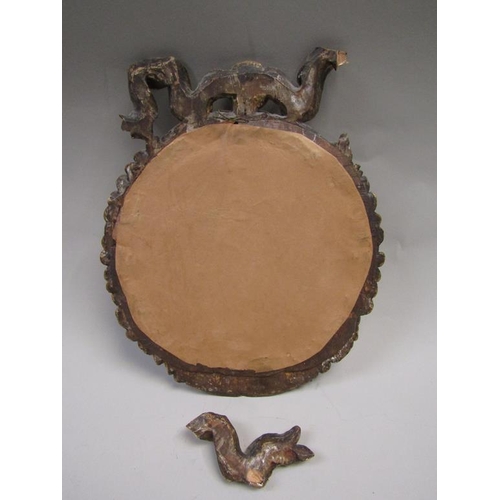 1310 - LATE 19C GILT PAINTED WALL MIRROR, 25CM W