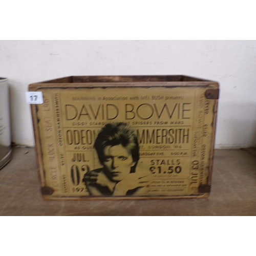 17 - MODERN DAVID BOWIE WOOD RECORD BOX