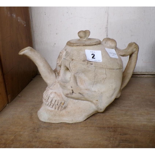 2 - NOVELTY SKULL TEAPOT