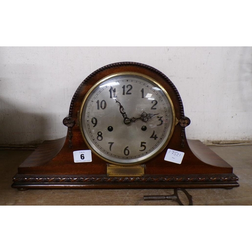 6 - EARLY 20C MAHOGANY CASED MANTEL CLOCK