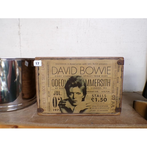 17 - MODERN DAVID BOWIE WOOD RECORD BOX