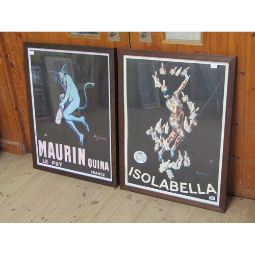 1207 - PAIR - FRENCH COLOURED ADVERTISING PRINTS, F/G, 76CM X 58CM