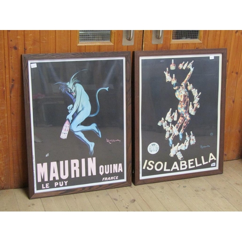 1207 - PAIR - FRENCH COLOURED ADVERTISING PRINTS, F/G, 76CM X 58CM