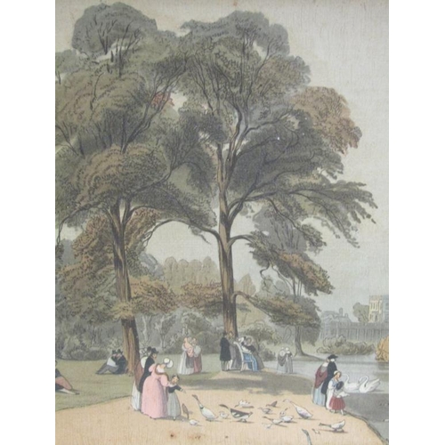 1219 - UNSIGNED LATE 19C - PAIR, CONTINENTAL STREET SCENE WITH FIGURES NEAR STATUE & LADIES BY A RIVER, OIL... 