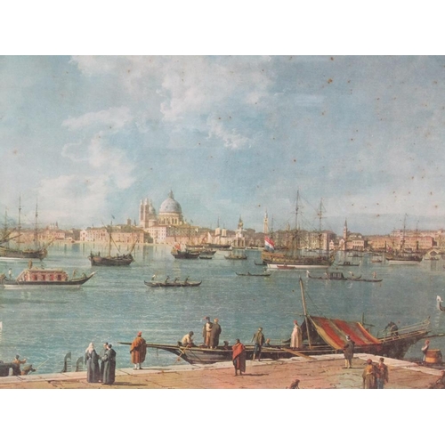 1239 - FRAMED COLOURED PRINT - VENETIAN CANAL, 43CM X 64CM