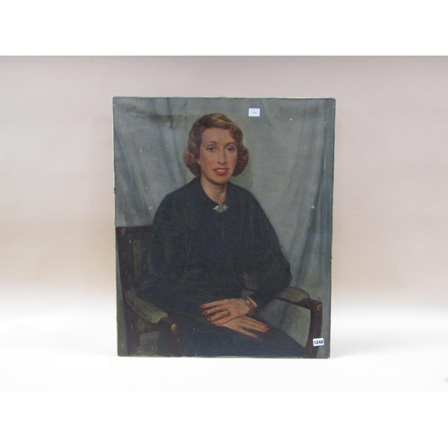 1248 - SIGNED INDISTINCTLY 1937 - PORTRAIT OF A LADY, OIL ON CANVAS, UNFRAMED, 76CM X 64CM