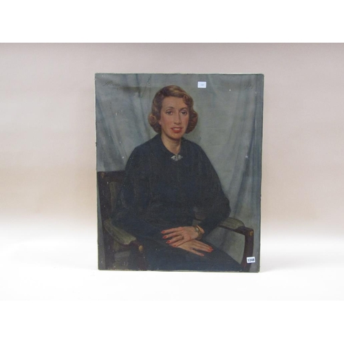 1248 - SIGNED INDISTINCTLY 1937 - PORTRAIT OF A LADY, OIL ON CANVAS, UNFRAMED, 76CM X 64CM