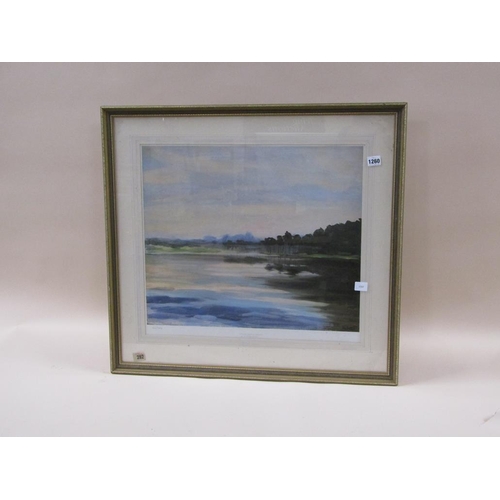 1260 - FRAMED COLOURED PRINT - EVENING GLOW AT MIMIZAN, FRAMED, 42CM X 54CM