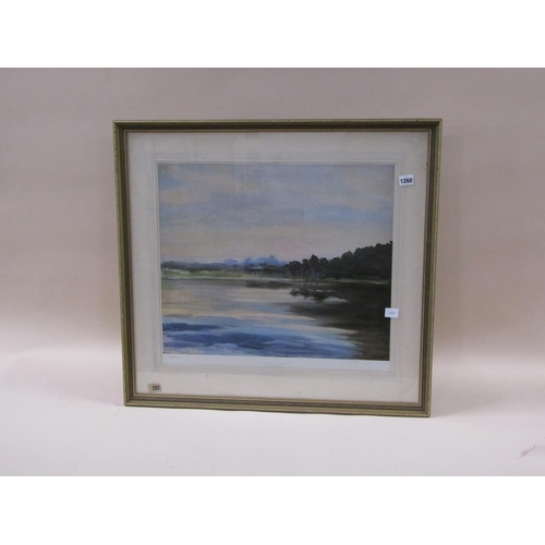 1260 - FRAMED COLOURED PRINT - EVENING GLOW AT MIMIZAN, FRAMED, 42CM X 54CM