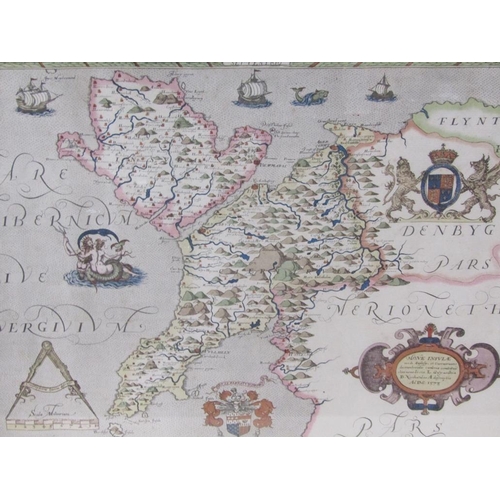 1266 - SAXTONS COLOURED MAP OF CAMARTHENSHIRE AND ANGLESEA