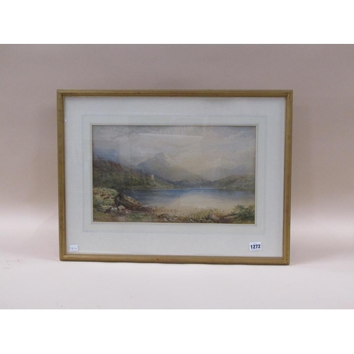 1272 - LAKE AND MOUNTAIN SCENE, WATERCOLOUR, F/G