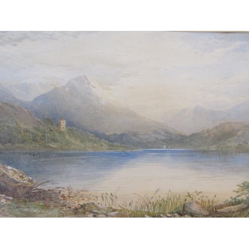 1272 - LAKE AND MOUNTAIN SCENE, WATERCOLOUR, F/G