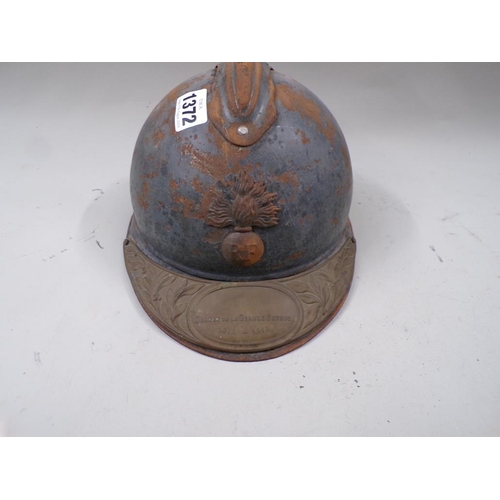 1372 - EARLY 20C FRENCH METAL HELMET FOR THE SOLDATS DE LA GRAND GUERRE 1914/18