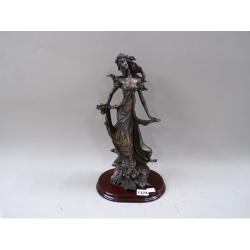 1374 - BRONZED FIGURE OF A LADY