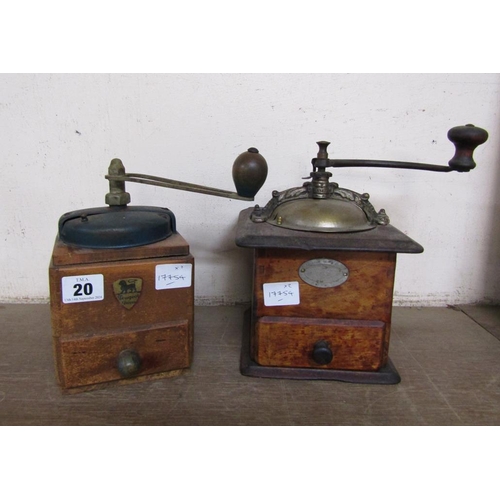 20 - TWO VINTAGE COFFEE GRINDERS