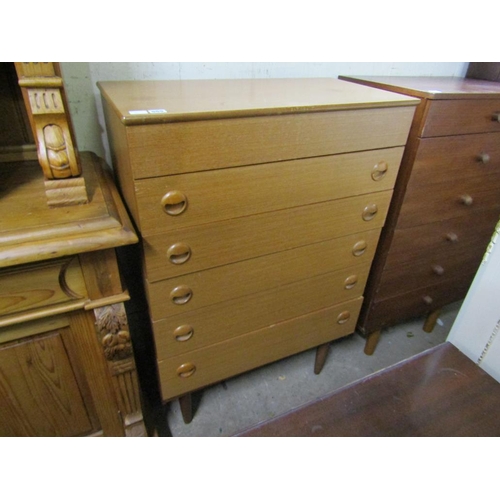 555 - TEAK 5 DRAWER CHEST