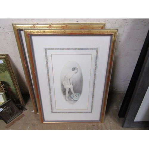 180 - SET OF THREE GILT FRAMED PRINTS - FEMALES