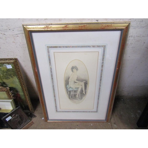 180 - SET OF THREE GILT FRAMED PRINTS - FEMALES