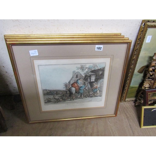 182 - FOUR GILT FRAMED PRINTS - FRENCH