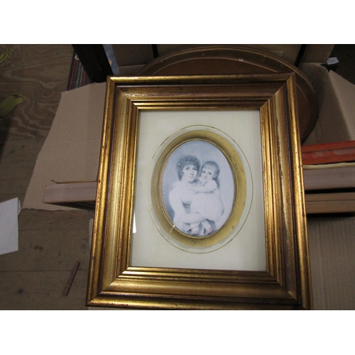 187 - BOX OF MIXED PICTURES AND PRINTS