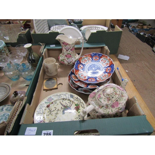 286 - BOX OF CHINA TO INC. IMARI WARES